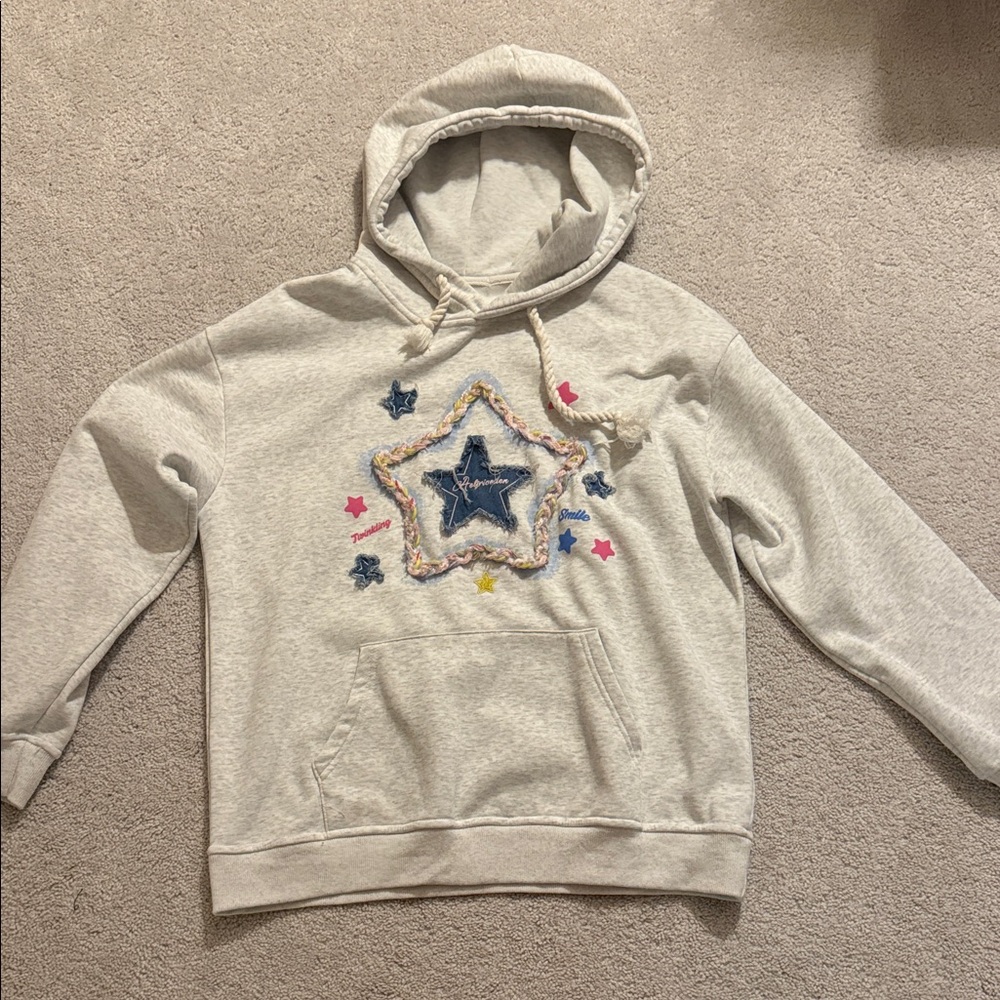 Grey Aelfric Eden hoodie with star design